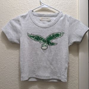 Ocean Drive Gray Crop Top with Green Eagle